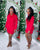 Hoodie Sweat Dress (Red)