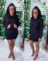 Hoodie Sweat Dress (Black)